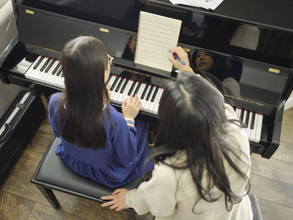 Piano used for private music lessons in the Inner West